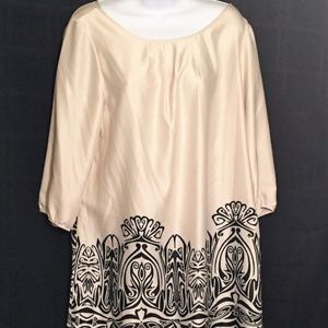Sheath Dress in Cream & Black